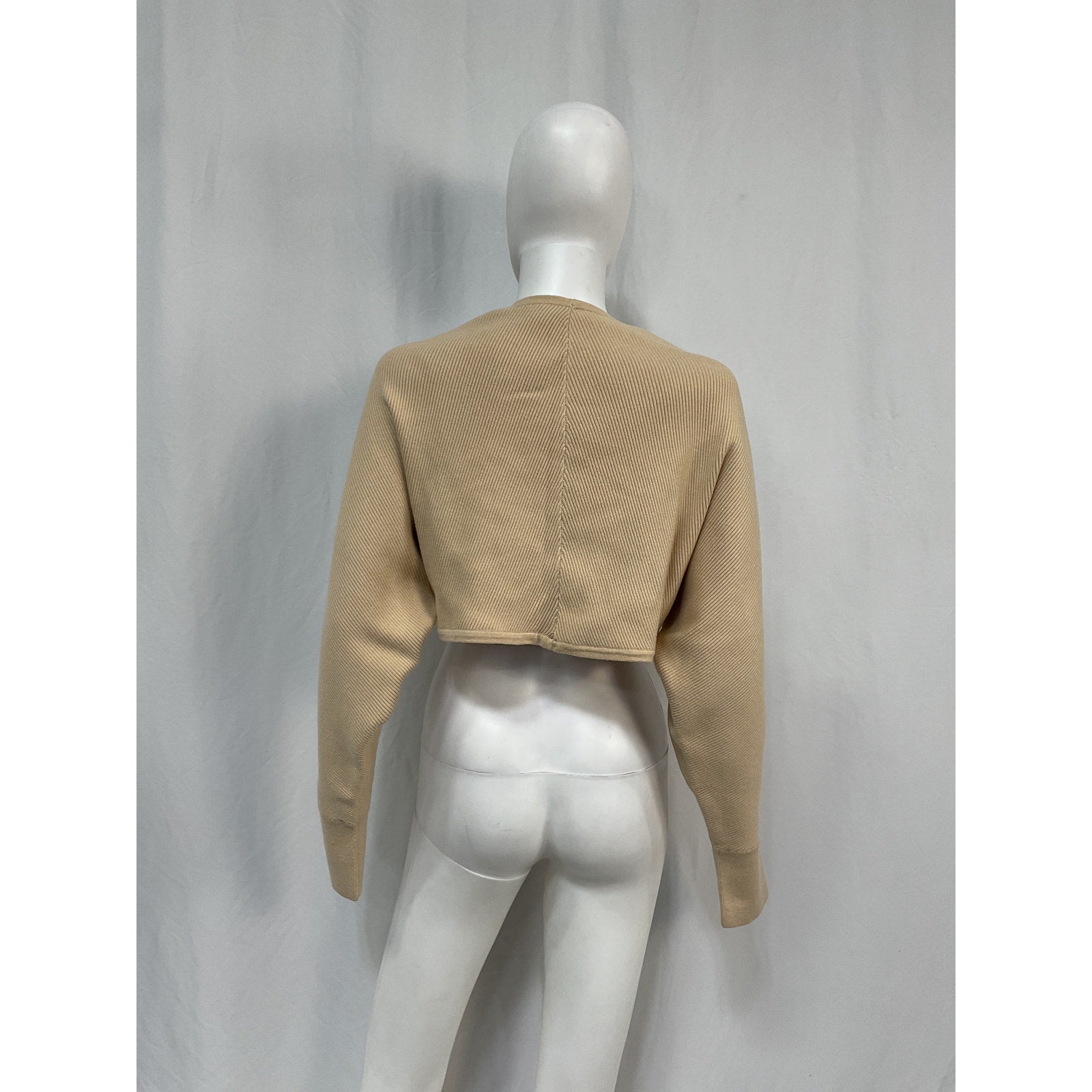 Simkhai 'Viola' Tan Polyamide Recycled Rib Shawl Cardigan Size S