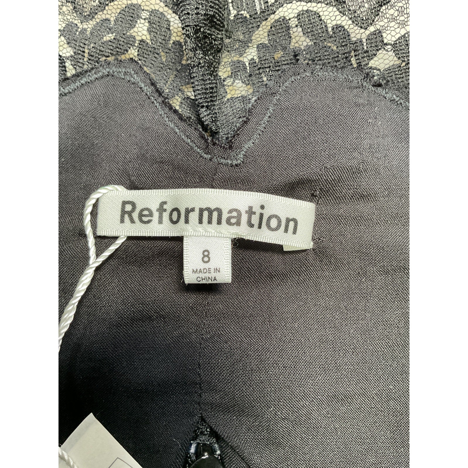 Reformation 'Josefina' Black Linen Top Size 8