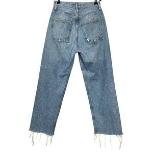 Agolde Distressed Blue 90s Pinch Waist High Rise Straight Denim Jeans Size 23