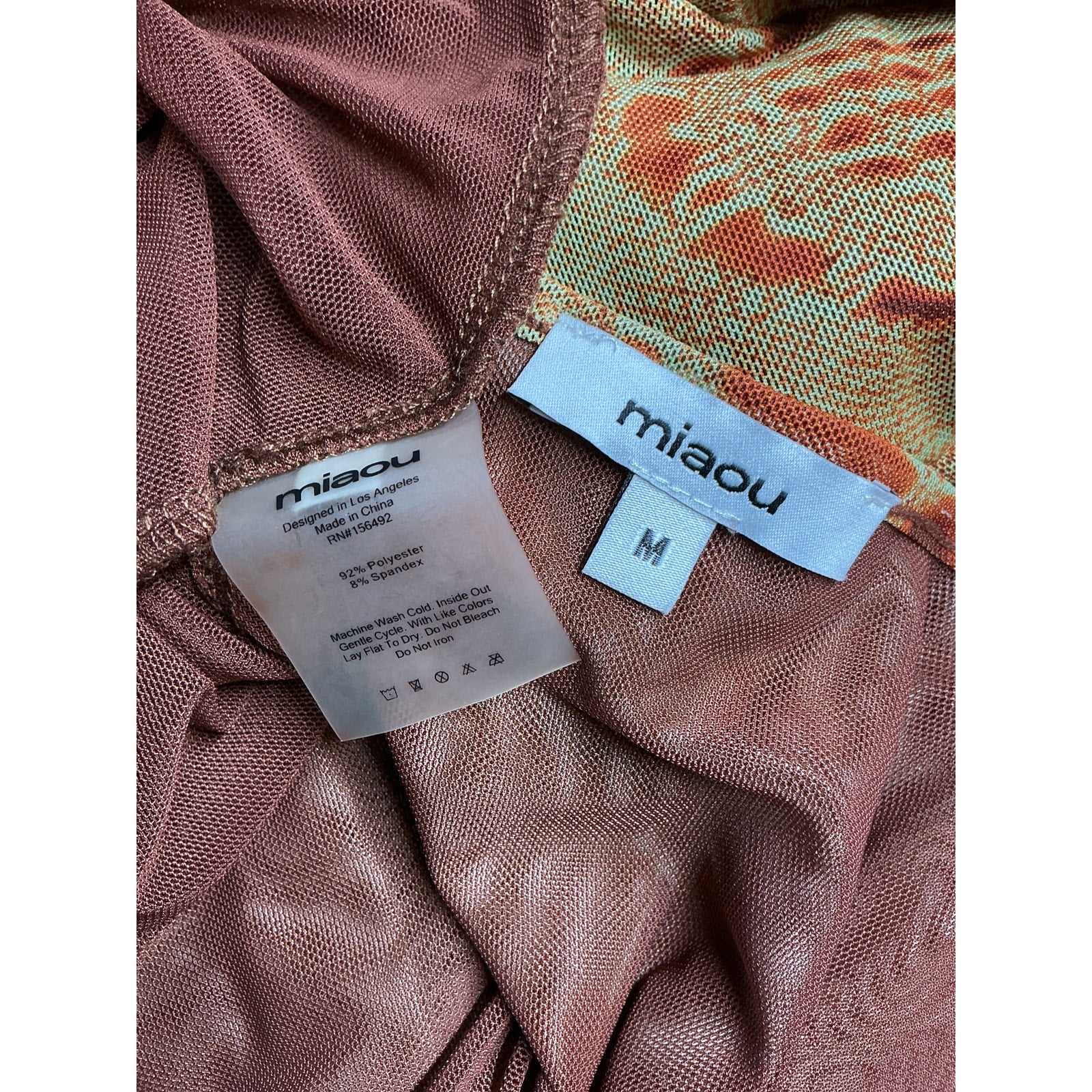 Miaou Orange Polyester Mini Tee Size M