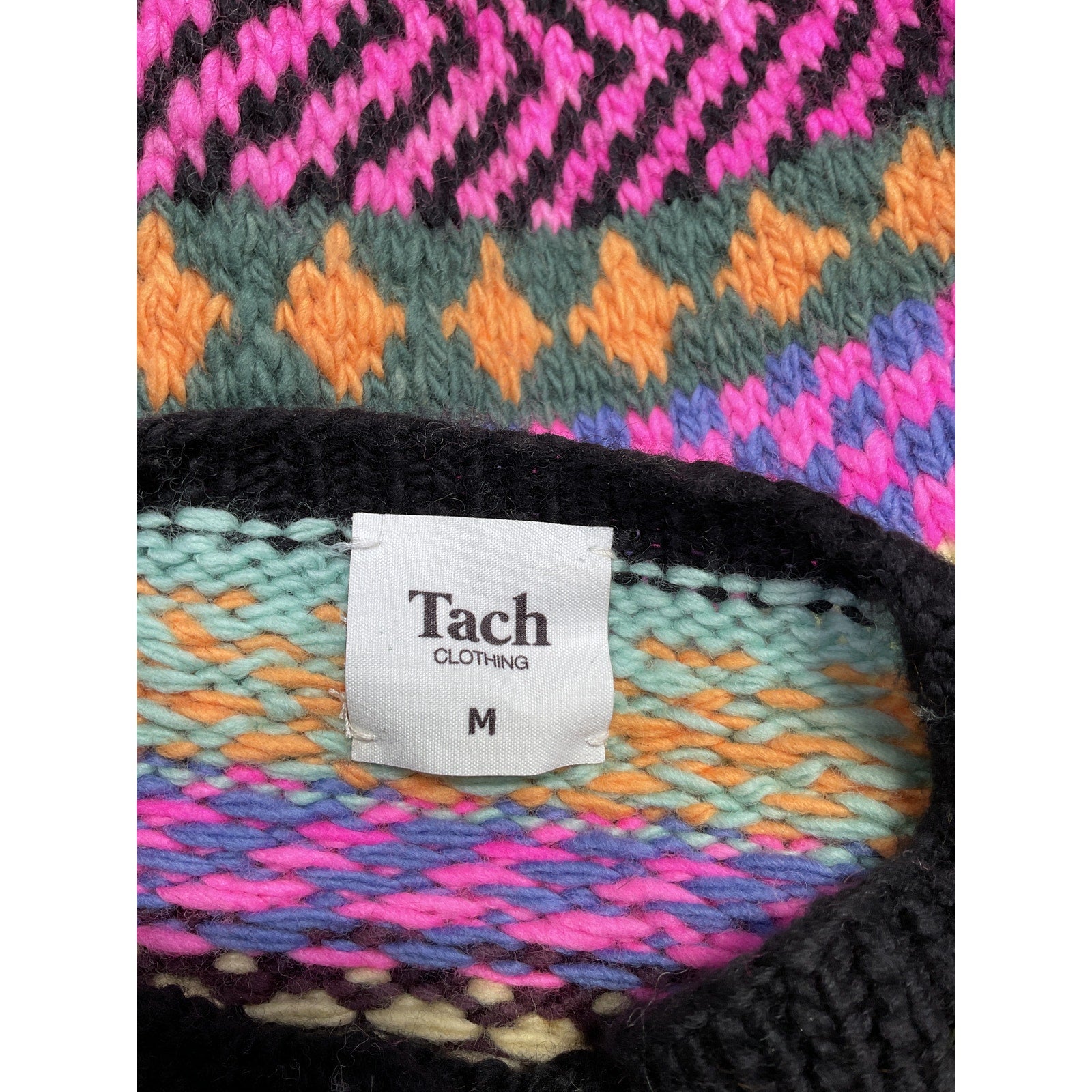 Tach Clothing 'Catalina' Pink Merino Wool Cardigan Size M