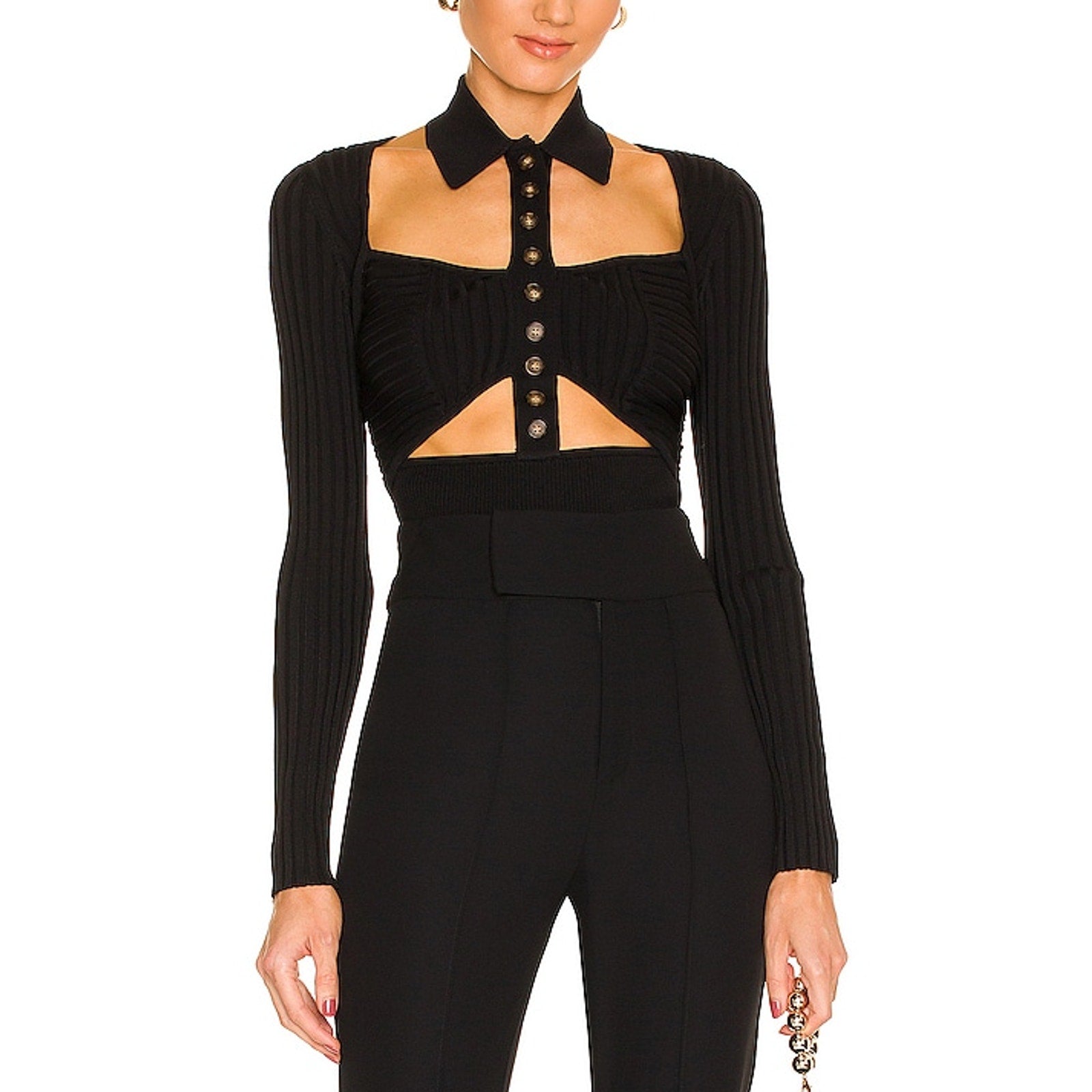 Significant Other 'Delta' Black Viscose Knit Top Size 2