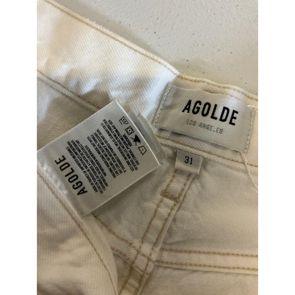 Agolde Parker Cream Cotton Long Short Size 31