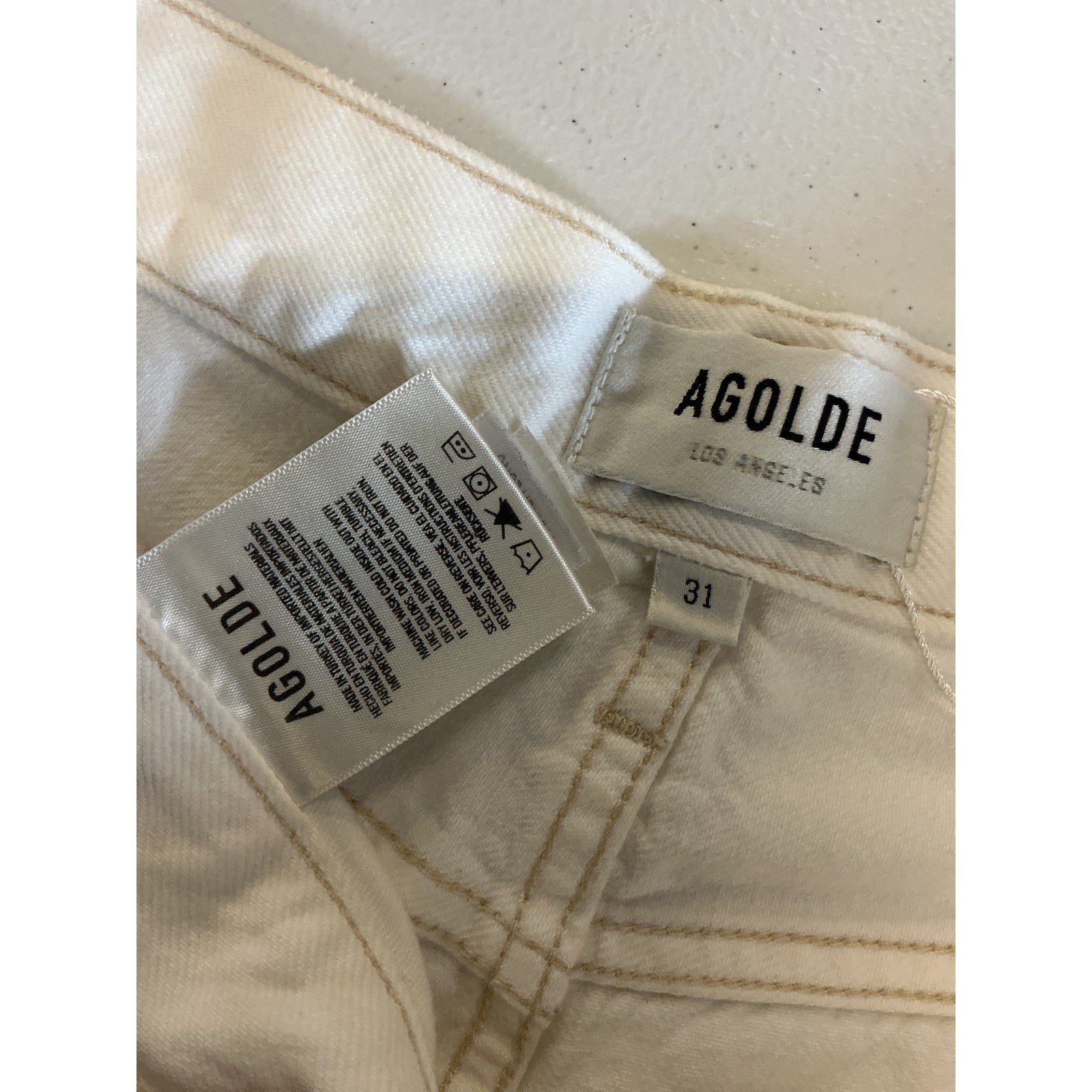 Agolde Parker Cream Cotton Long Short Size 31