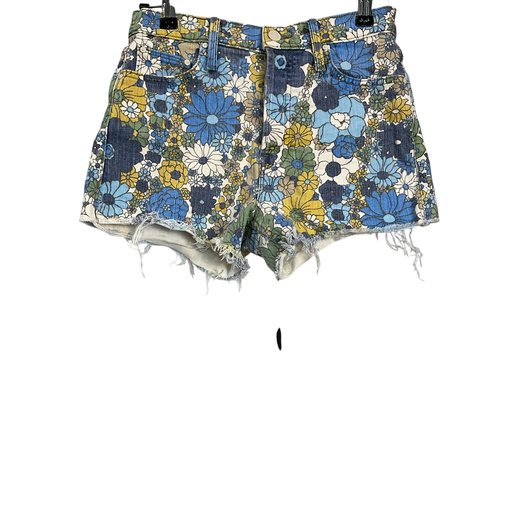 Mother The Tomcat Kick Blue Fray Short Size 25