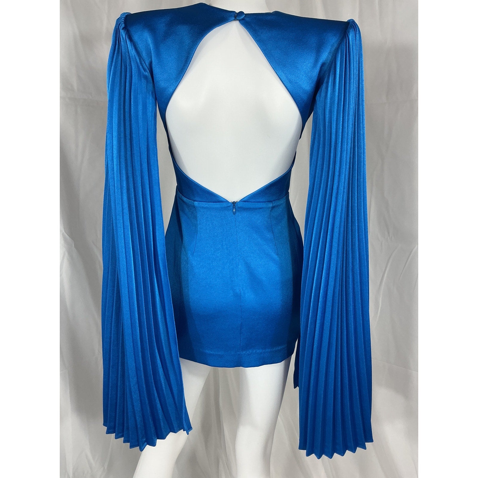Alex Perry 'Jameson' Blue Triacetate Diamond Back Mini Dress Size 4