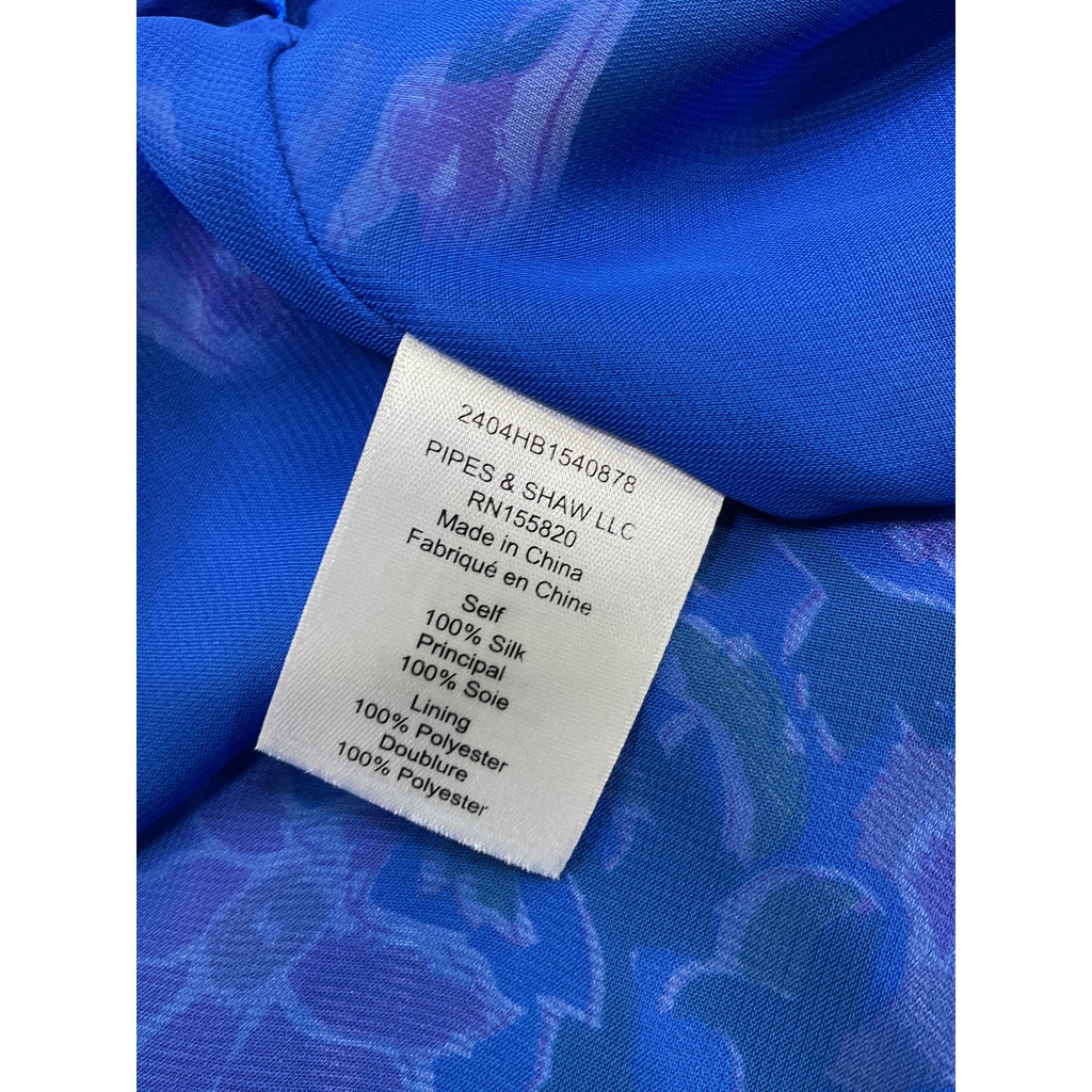 Veronica Beard 'Raphael' Blue Silk Top Size XS / S