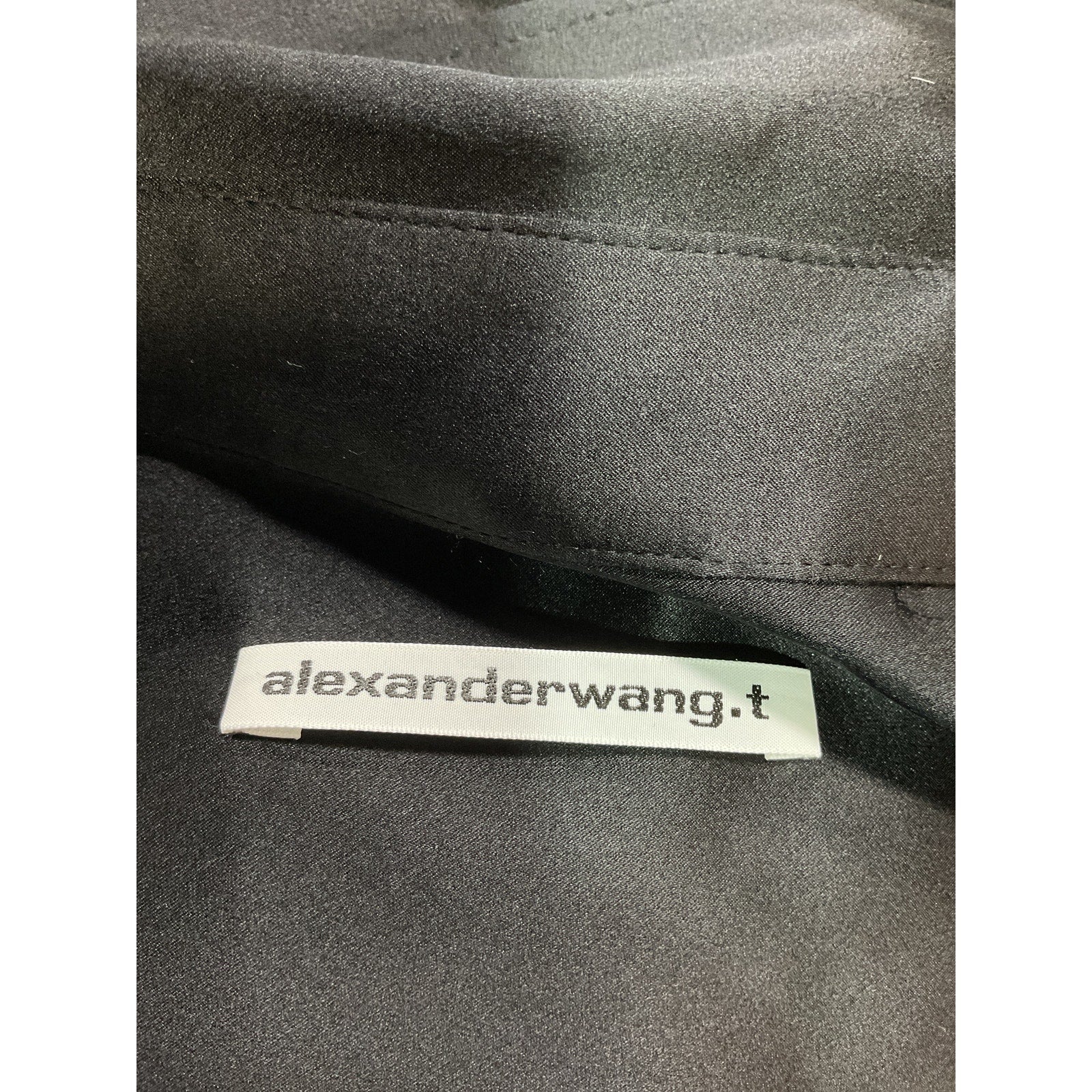 Alexander Wang 'Off The Shoulder' Black Satin Top Size XS - NWT