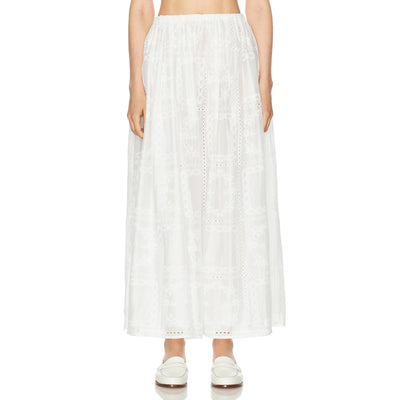 Helsa 'Handkerchief' White Lyocell Midi Skirt Size S