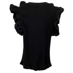 Ulla Johnson Ruffled Noir Birdie Top Shirt Size XS