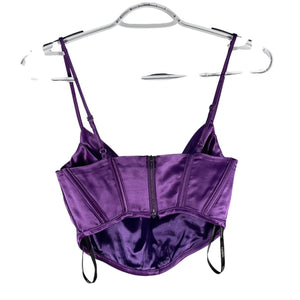 Retrofête Satin Purple Celia Corset Top Size XS