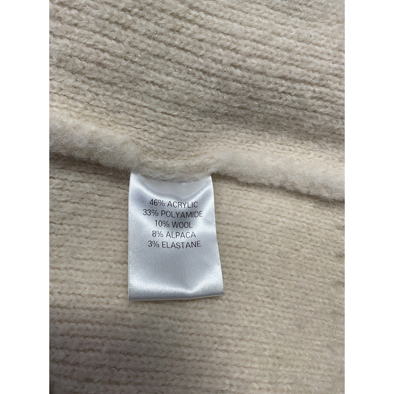The Frankie Shop 'Jasmine' White Acrylic Sweater Size L