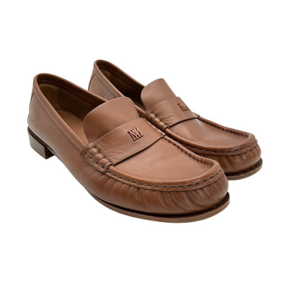 Max Mara Classic Brown Monogram Loafers Size 39 EU / US 9