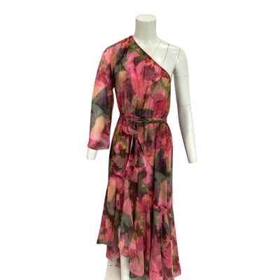 Misa Los Angeles Asymmetric Watermelon Tourmaline Sabrina Dress Size M