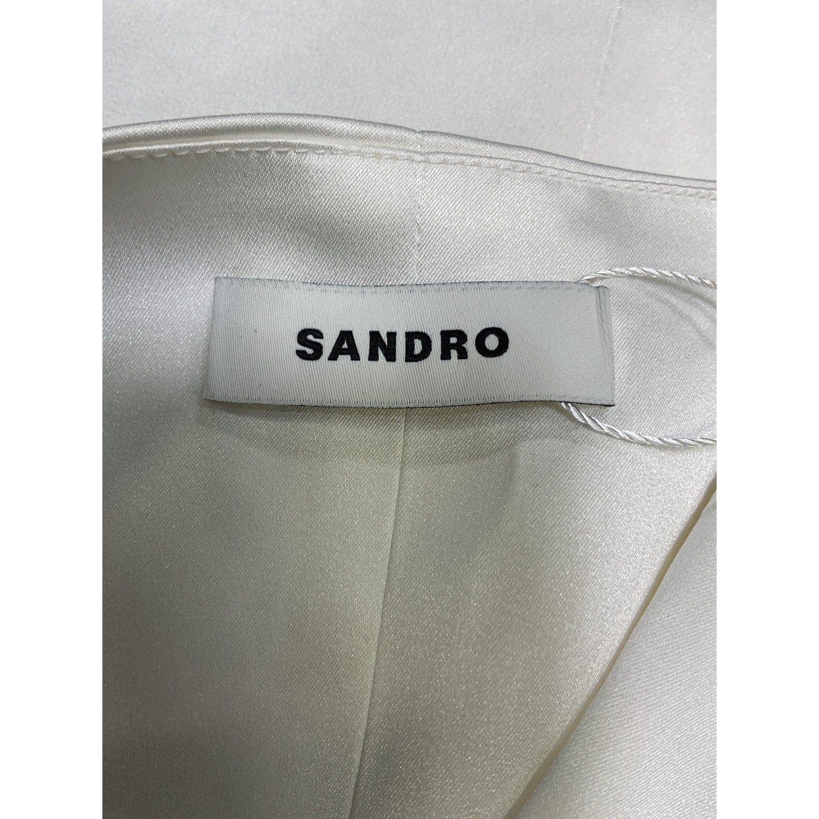 Sandro Satin-Effect White Polyester Crop Top Size 1