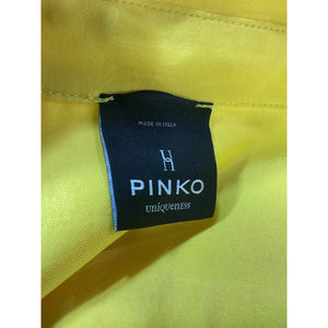 Pinko 'Limonio Abito' Yellow Collared Button Shirt Dress Size 38