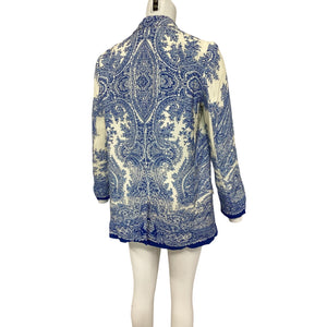 Allsaints Paisley Blue And White Aleida Rafaella Blazer Size 6