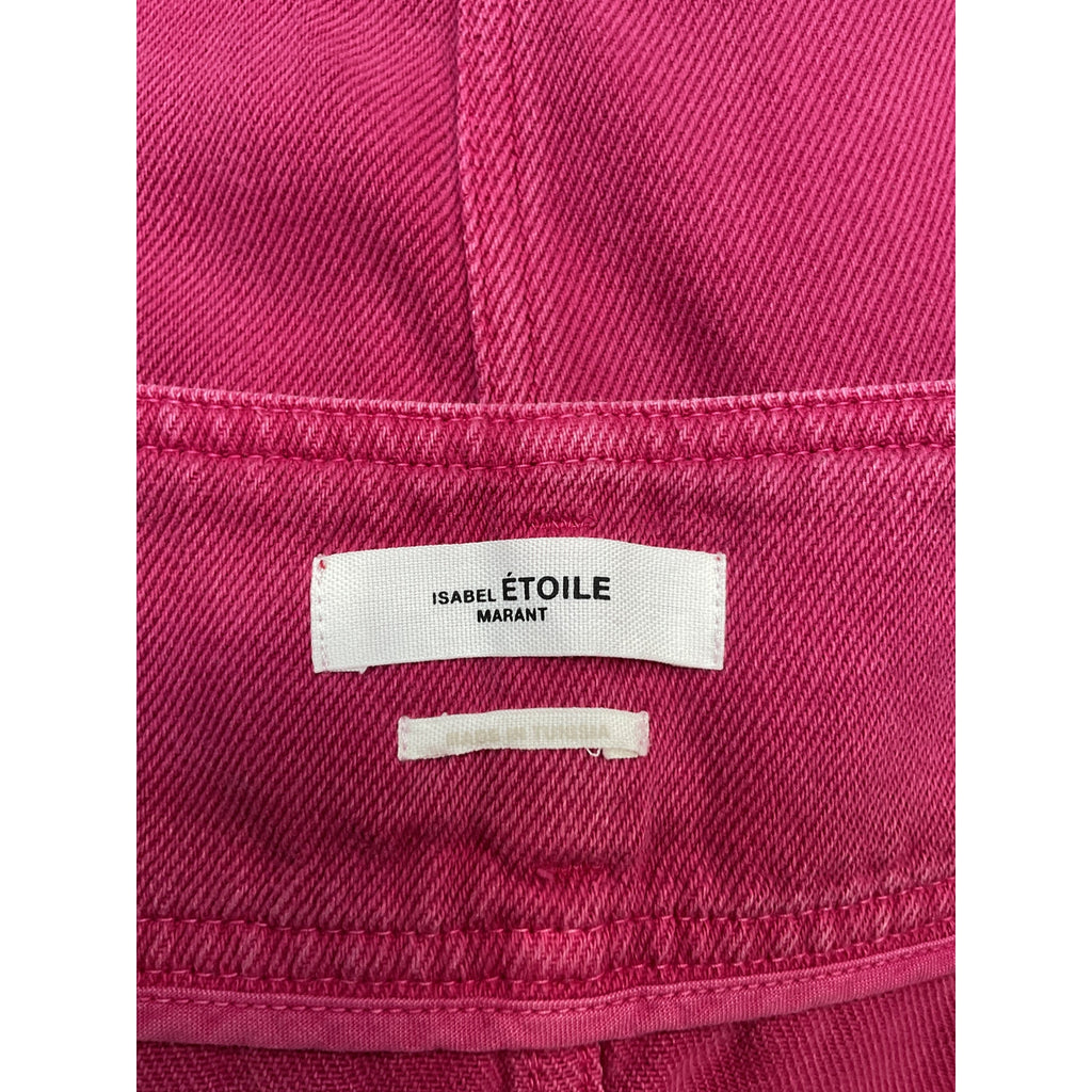 Isabel Marant �toile 'Tikeda' Pink Lenzing Ecovero Viscose Button Front Denim Skirt Size 40