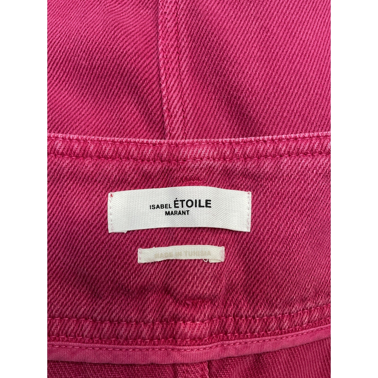 Isabel Marant �toile 'Tikeda' Pink Lenzing Ecovero Viscose Button Front Denim Skirt Size 40