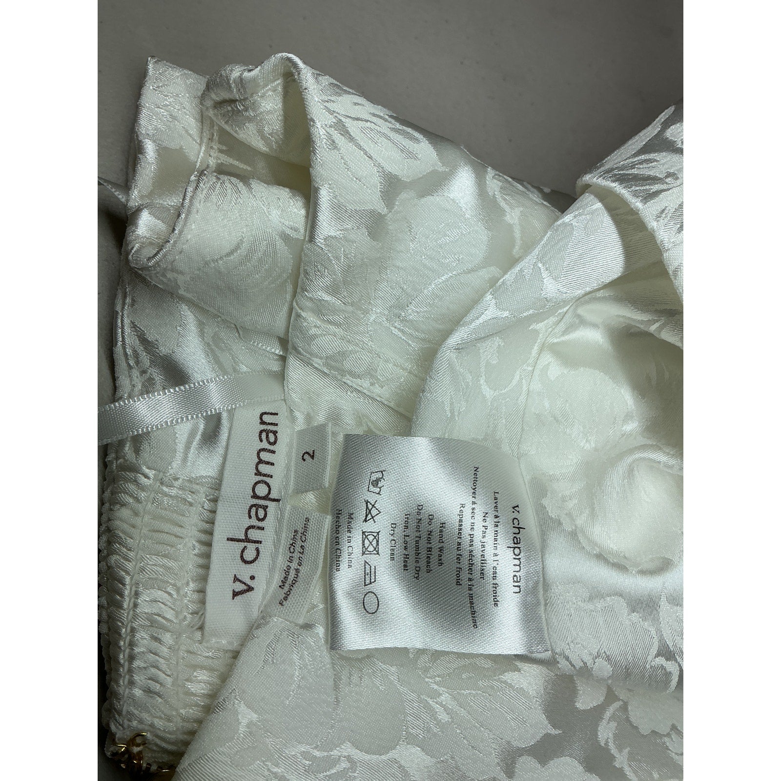 V. Chapman 'Nasturtium' White Polyester Mini Dress Size 2