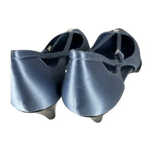Prada Satin Blue Crisscross Buckle Pumps Size 38.5 EU / 8.5 US