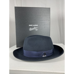 Saint Laurent Navy Wool Borsalino Hat Size 58 cm