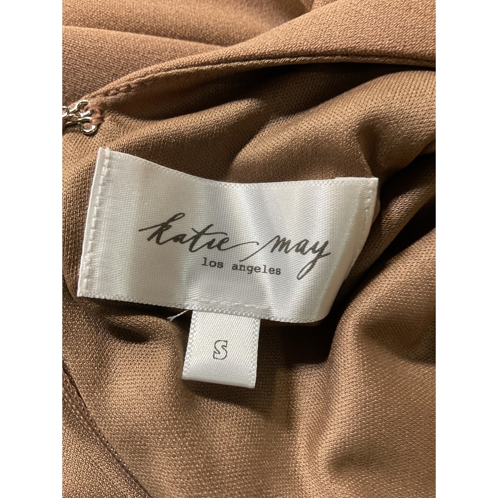 Katie May 'Colette' Brown Crepe Gown Size S - NWT
