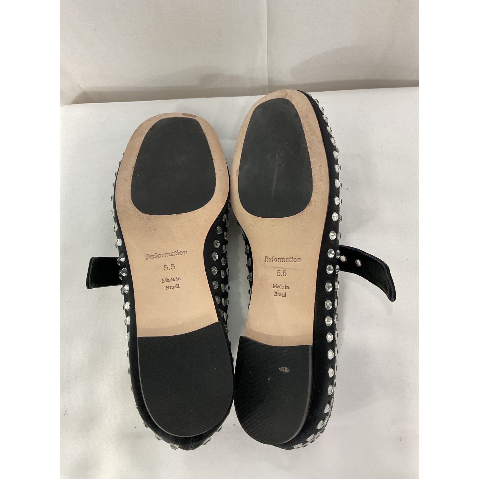 Reformation 'Bethany' Black Ballet Flat Size 5.5