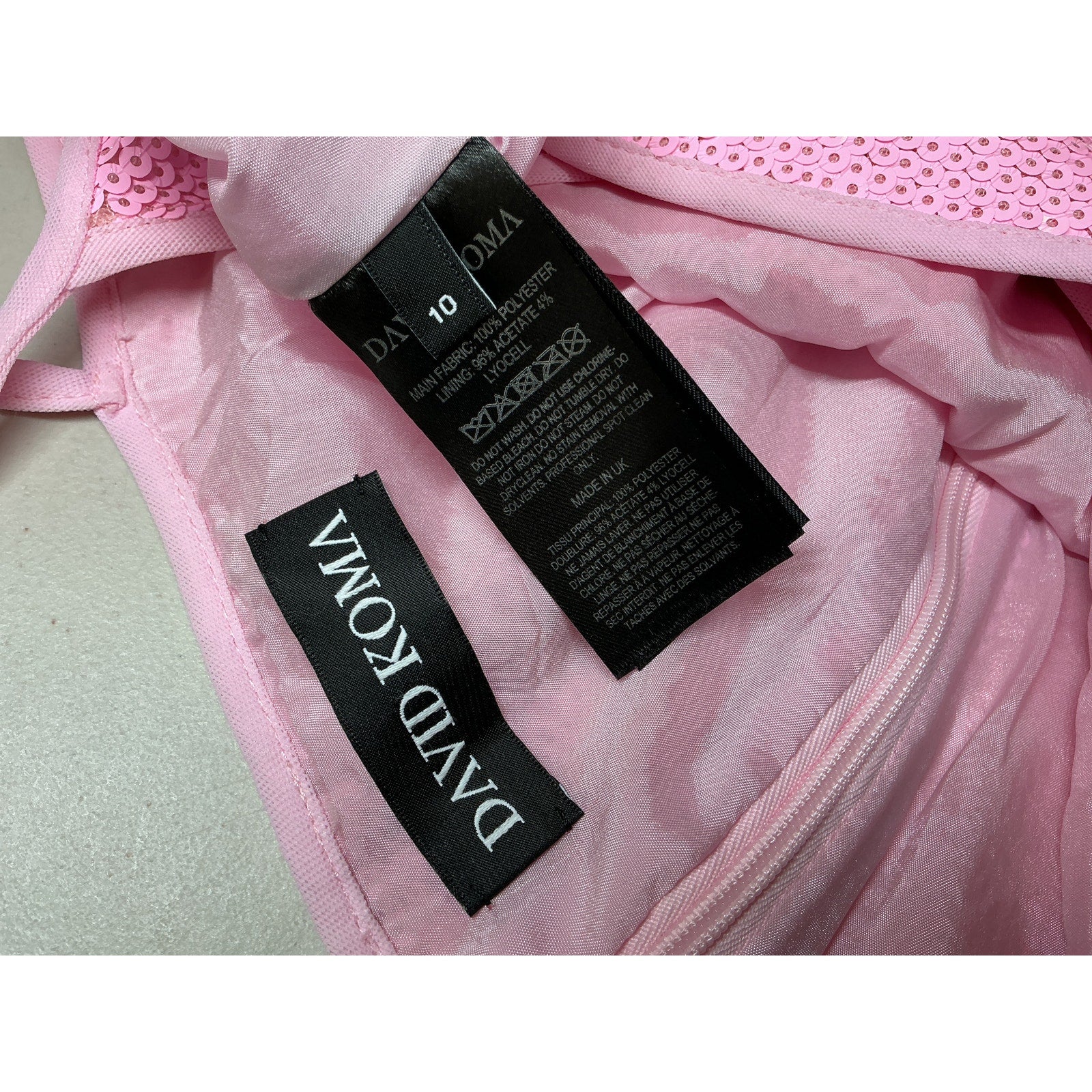 David Koma 'Ruffle' Pink Arch Leg Cut Out Cami Mini Dress Size 6