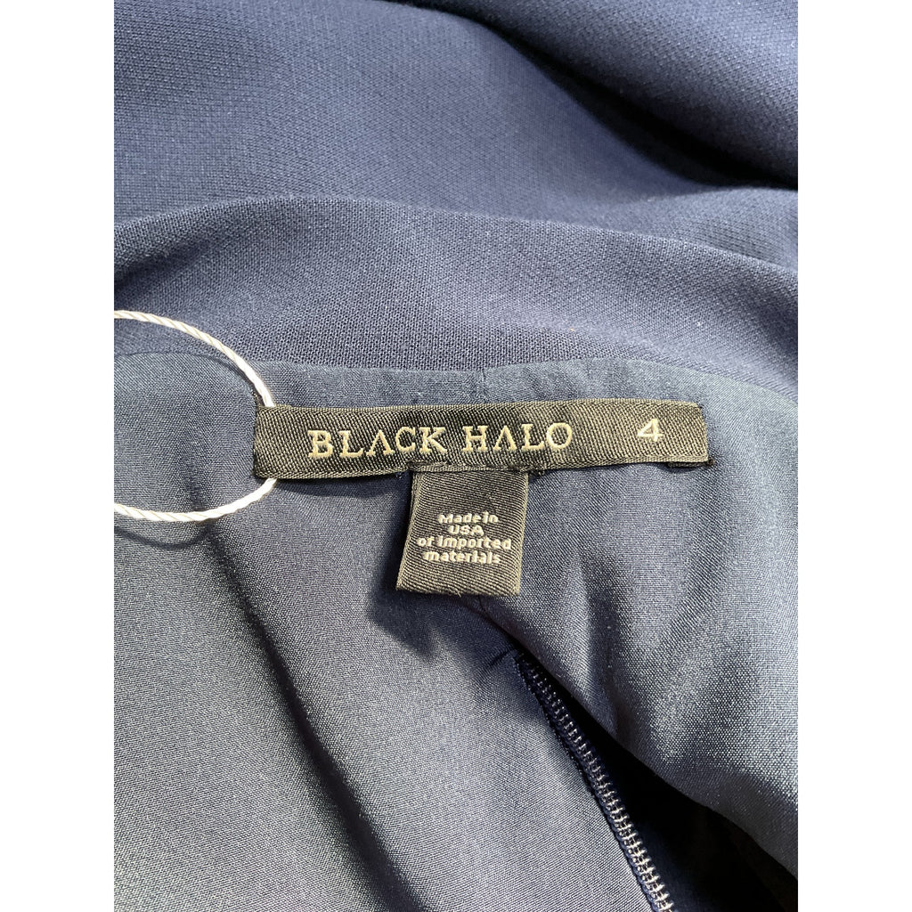 Black Halo 'Carolina' Blue Polyamide Dress Size 4