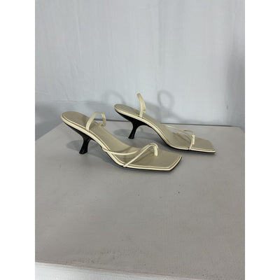 The Row 'Rai' Cream Leather Sandal Size 8