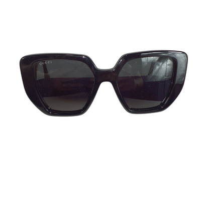 Gucci Oversized Black GG Logo Square Sunglasses
