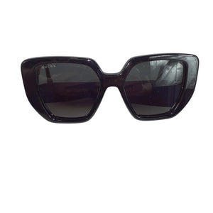Gucci Oversized Black GG Logo Square Sunglasses