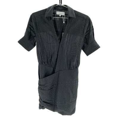 L'Academie Textured Black Court Mini Dress Size XS