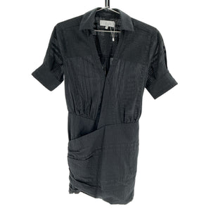 L'Academie Textured Black Court Mini Dress Size XS