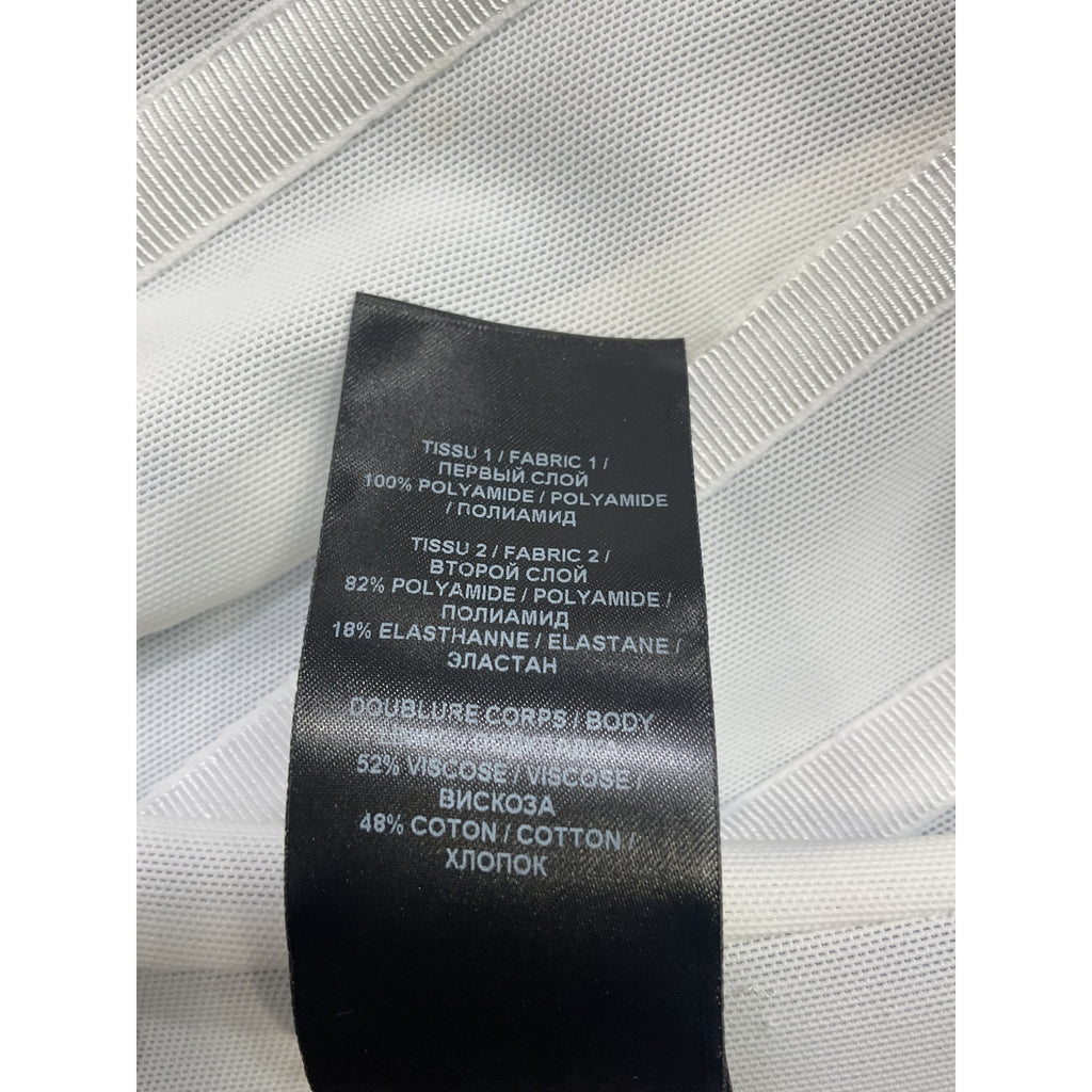 Balmain 'Bouclé' Blue Viscose Button-Embellished Bustier Crop Top Size 2 US / FR 34