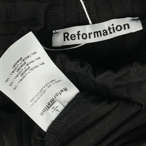Reformation Ribbed Black Libra Dress Size L