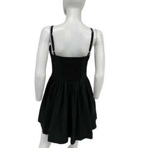 Ciao Lucia Smocked Black Nadja Mini Dress Size M