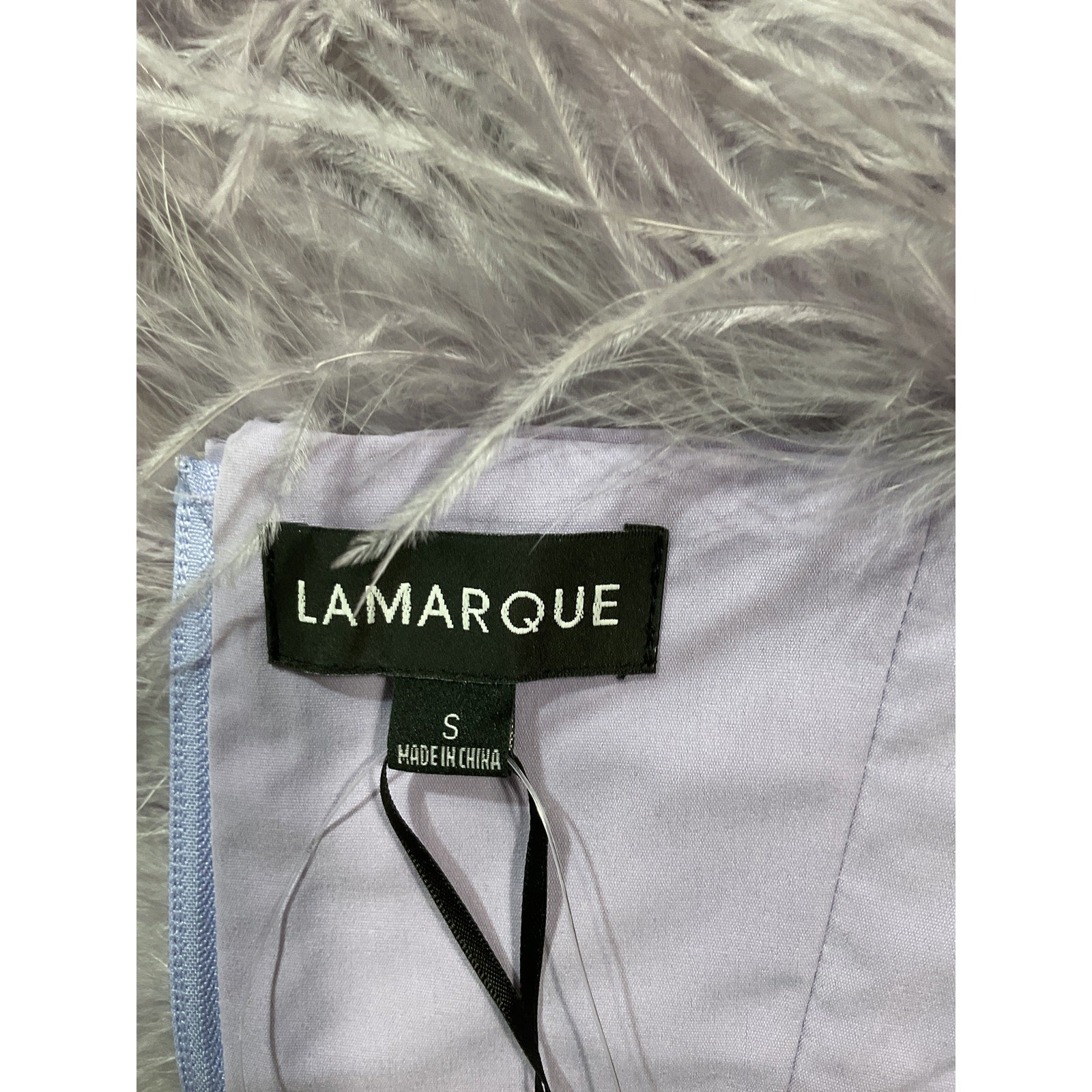 Lamarque 'Zaina' Purple Ostrich Feather Bustier Top Size S - NWT