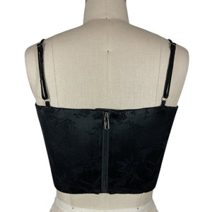Sau Lee Jacquard Black Nadia Corset Top Size 6