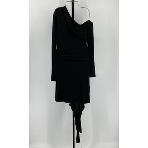 Helmut Lang 'Scala' Black Viscose Drape Mini Dress Size S