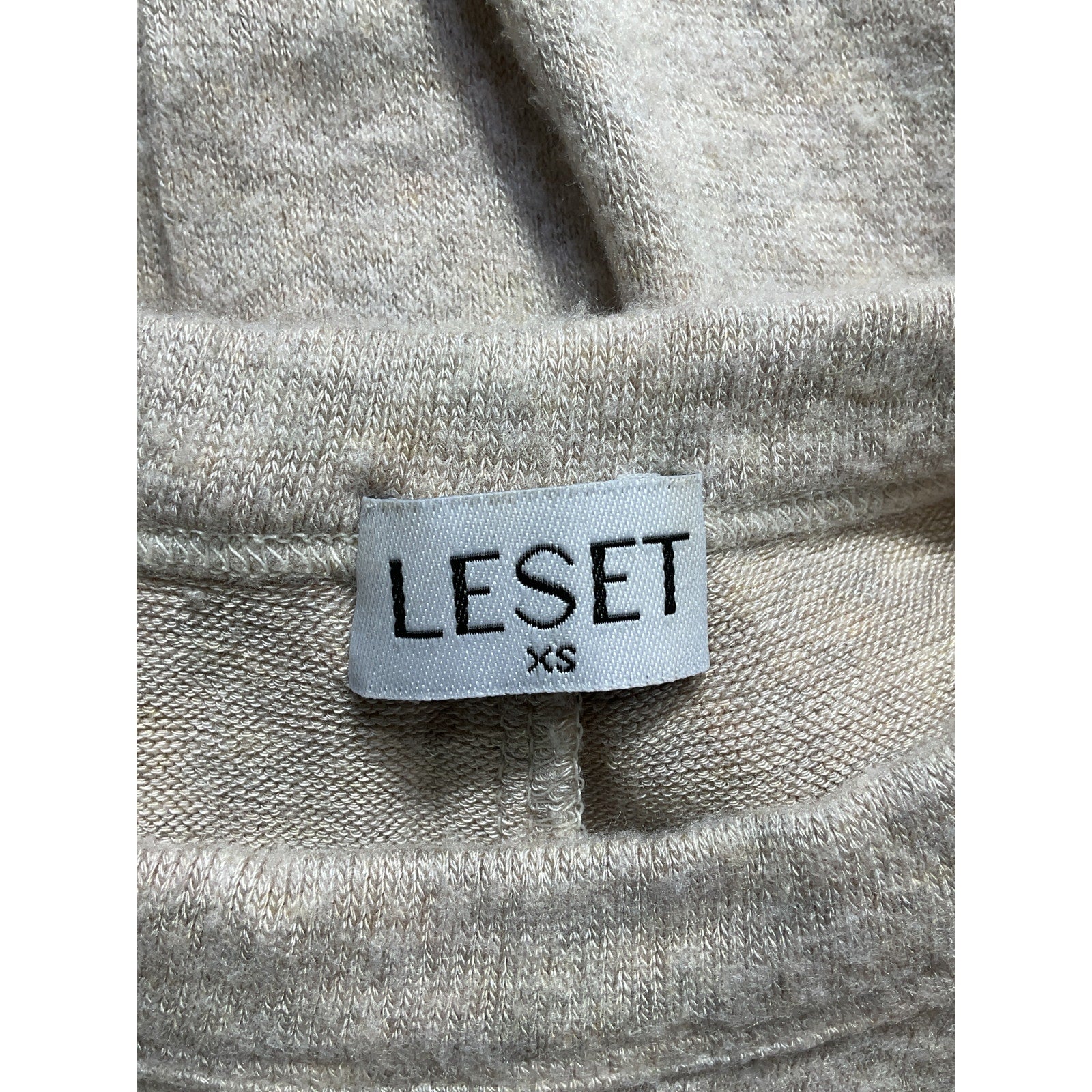 Leset 'Lori' Beige Brushed Stretch-Jersey V Neck Midi Dress Size XS