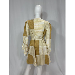 Sézane 'Lou' White Gathered Sleeves Dress Size 14