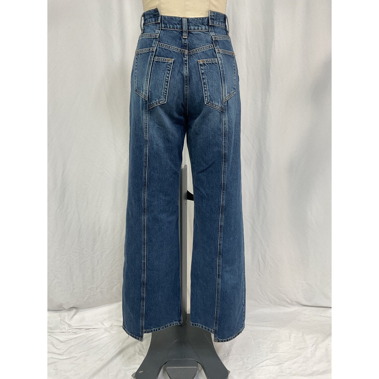 Reformation 'Cary' Blue Cotton High Rise Slouchy Wide Leg Jeans Size 25