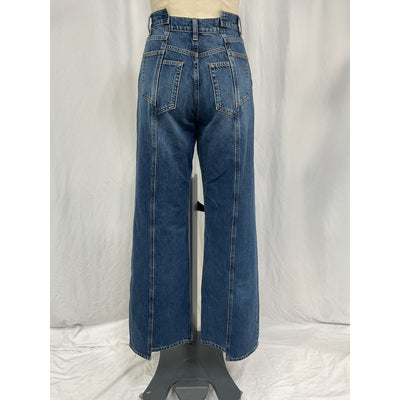 Reformation 'Cary' Blue Cotton High Rise Slouchy Wide Leg Jeans Size 25