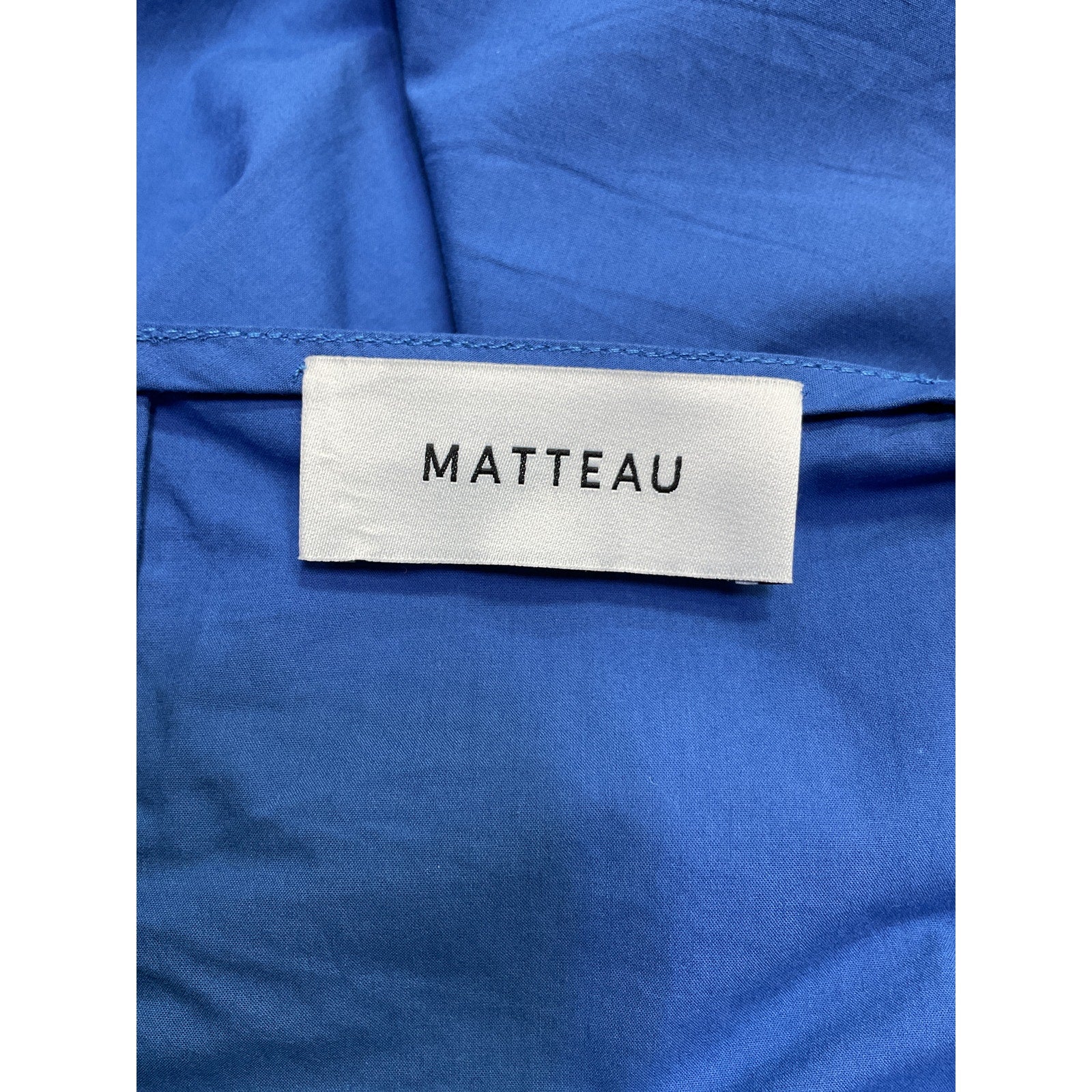 Matteau Organic Blue Cotton-Poplin Mini Dress Size 4
