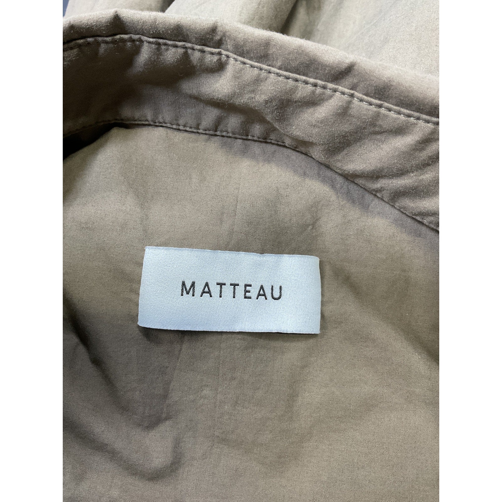 Matteau Mini Shirt Green Cotton Dress Size 1