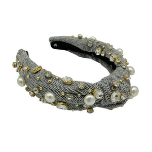 Lele Sadoughi Embellished Gray Alice Headband