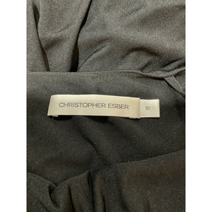 Christopher Esber Asymmetric Black Galathea Dress Size Aus 10 / US 6
