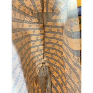 Sézane Printed Yellow Floral Stripe Tote Bag